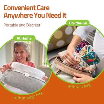 Organic Cotton Reusable Period Pads for Heavy Flow & Incontinence (L+XL, 6-Pack); High-Temp Washable Cloth Pads for Women Made in EU; Non-Irritating, Soft Reusable Pads Menstrual for Comfortable Care