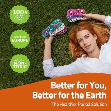 Organic Cotton Reusable Period Pads for Heavy Flow & Incontinence (L+XL, 6-Pack); High-Temp Washable Cloth Pads for Women Made in EU; Non-Irritating, Soft Reusable Pads Menstrual for Comfortable Care