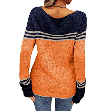 Stylish Danedvi Colorblock Pullover Sweater for Women