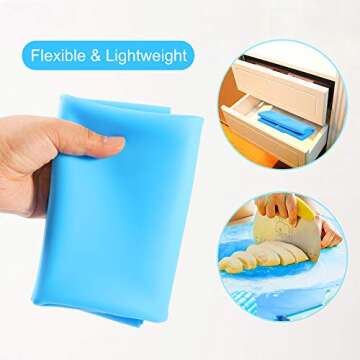 Oversize Silicone Craft mat(23.2 in x 15.6 in), Silicone Mats for Epoxy Resin Jewelry Casting Molds Mat Silicone Placemat (Blue), with 2 PCS Silicone Brushes