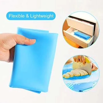 Oversize Silicone Craft mat(23.2 in x 15.6 in), Silicone Mats for Epoxy Resin Jewelry Casting Molds Mat Silicone Placemat (Blue), with 2 PCS Silicone Brushes