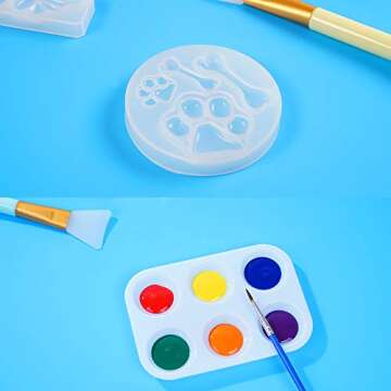 Oversize Silicone Craft mat(23.2 in x 15.6 in), Silicone Mats for Epoxy Resin Jewelry Casting Molds Mat Silicone Placemat (Blue), with 2 PCS Silicone Brushes