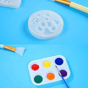 Oversize Silicone Craft mat(23.2 in x 15.6 in), Silicone Mats for Epoxy Resin Jewelry Casting Molds Mat Silicone Placemat (Blue), with 2 PCS Silicone Brushes