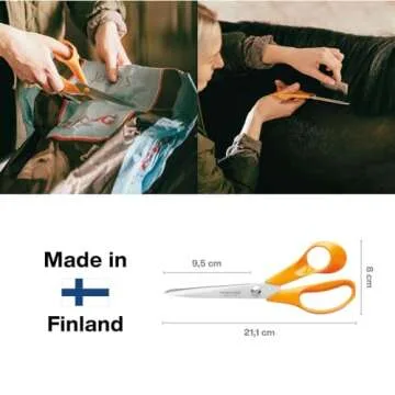 Fiskars General Purpose Scissors, Total Length: 21 cm, Quality Steel/Synthetic Material, Classic,
