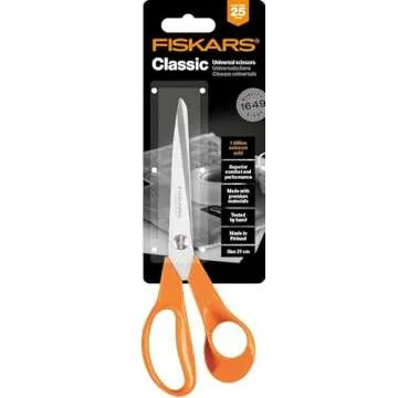 Fiskars General Purpose Scissors, Total Length: 21 cm, Quality Steel/Synthetic Material, Classic,