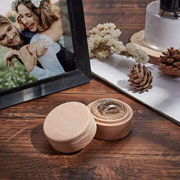 PH PandaHall Ring Box Holder - Wooden Jewelry Storage for Special Occasions