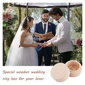 PH PandaHall Wooden Ring Box Holder for Wedding and Engagement
