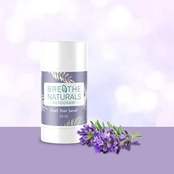 Breathe Naturals | Natural Deodorant for Women, Men and Kids, 24 Hour Odor Protection, Aluminum Free, Safe for Sensitive Skin | Lavender Vanilla