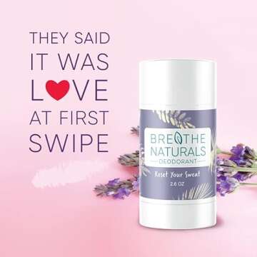 Breathe Naturals | Natural Deodorant for Women, Men and Kids, 24 Hour Odor Protection, Aluminum Free, Safe for Sensitive Skin | Lavender Vanilla