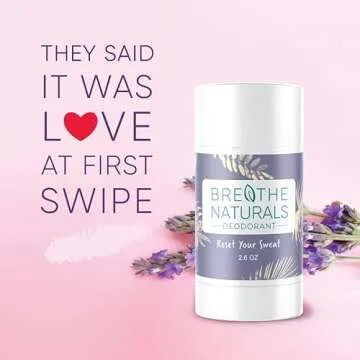 Breathe Naturals | Natural Deodorant for Women, Men and Kids, 24 Hour Odor Protection, Aluminum Free, Safe for Sensitive Skin | Lavender Vanilla