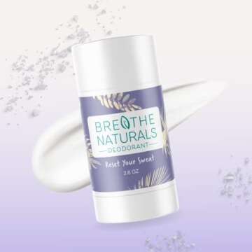 Breathe Naturals | Natural Deodorant for Women, Men and Kids, 24 Hour Odor Protection, Aluminum Free, Safe for Sensitive Skin | Lavender Vanilla