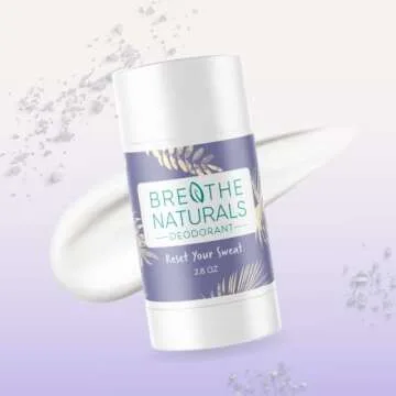 Breathe Naturals | Natural Deodorant for Women, Men and Kids, 24 Hour Odor Protection, Aluminum Free, Safe for Sensitive Skin | Lavender Vanilla
