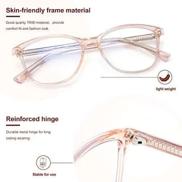 Madison Avenue Blue Light Blocking Glasses Anti Eyestrain UV Glare Blue Light Glasses for Women TV Phone Computer Gaming Eyeglasses Liberty (Crystal Brown)