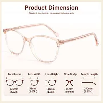 Madison Avenue Blue Light Blocking Glasses Anti Eyestrain UV Glare Blue Light Glasses for Women TV Phone Computer Gaming Eyeglasses Liberty (Crystal Brown)