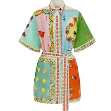 Stylish Qikaka Women’s Button Printed Bodycon Dress
