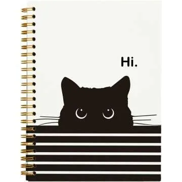 Aesthetic Cat Notebook Journal for School Girls - 5.5" x 8.3"
