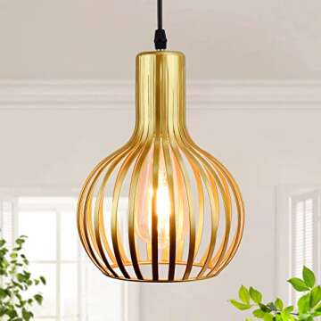 DLLT Gold Pendant Ceiling Light - Adjustable Vintage Design for Every Room