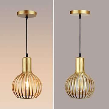 DLLT Gold Pendant Ceiling Light Fixture - Stylish & Adjustable