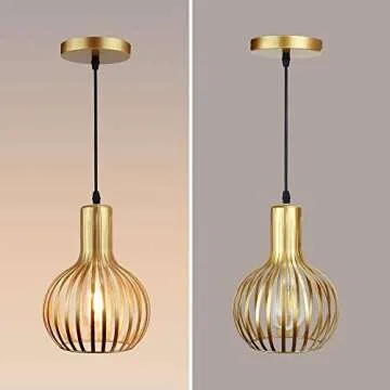 DLLT Gold Pendant Ceiling Light Fixture - Stylish & Adjustable