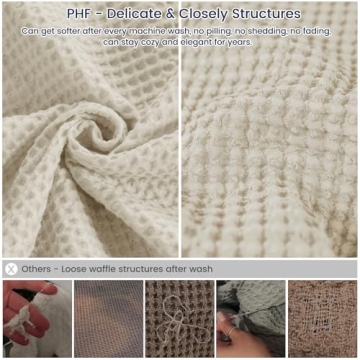 PHF Waffle Weave Blanket - King Size 100% Cotton Comfort