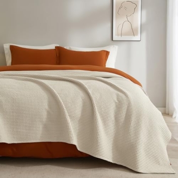 PHF Waffle Weave Blanket - King Size 100% Cotton Comfort