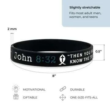 Ezekiel Gift Co. New Testament Bible Bracelets with Scripture Verses from the Four Gospels Silicone Rubber Wrist Bands Religious Christian Gifts
