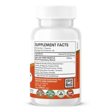 ZEN LIFE HERB Muscle REx - Natural Joint, Muscle & Nerve Support Capsules (60)