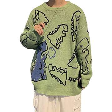 ZOWEN Women's Fashion Japanese Harajuku Style Oversize Pullover Tie-Dye Wool Knit Sweater Crewneck Long-Sleeved Sweatshirt …