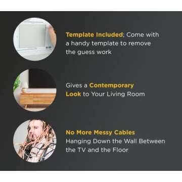 DATA COMM Electronics In-Wall Cable Management Kit: Advanced TV Cable Hider Wall Kit-Complete Low Voltage Cord Hider For Sleek Wall-Mounted TV Setup - DIY Cable Organizer, Kit Single Power Solution