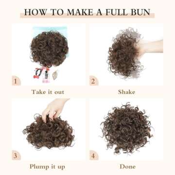 Lommel Messy Bun Hair piece for Women, Elastic Drawstring Loose Wave Curly Scrunchies Ponytail Extension, Synthetic Hair Extensions Hair Bun for Women Daily Use(Dark Chocolate Brown)