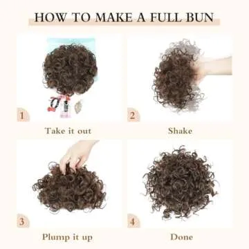 Lommel Messy Bun Hair piece for Women, Elastic Drawstring Loose Wave Curly Scrunchies Ponytail Extension, Synthetic Hair Extensions Hair Bun for Women Daily Use(Dark Chocolate Brown)