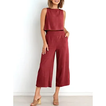 Trendy Women’s 2 Piece Linen Outfit for Summer Events