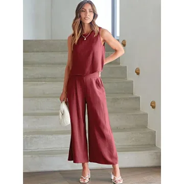 Trendy Women’s 2 Piece Linen Outfit for Summer Events