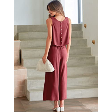 Trendy Women’s 2 Piece Linen Outfit for Summer Events