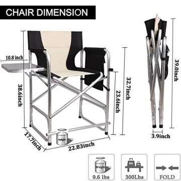 Tall Directors Chair for Camping and Makeup Jobs