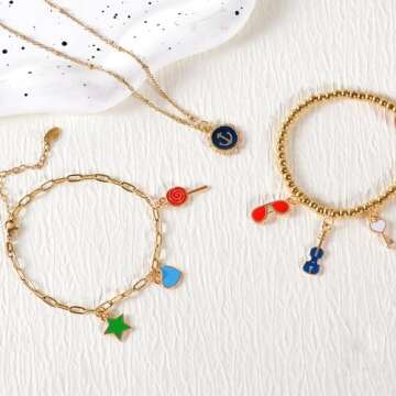 100PCs Bulk Enamel Charms for Jewelry Making, Colorful Metal Charms Pendant for Bracelet Necklace and Crafting (MixedStyle Color)