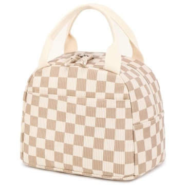 Bluboon Lunch Bag for Women Men Cute Corduroy Lunch Tote Bags Reusable Insulated Lunch Box Large Cap...