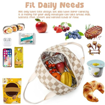 Bluboon Insulated Corduroy Lunch Bag for Everyone