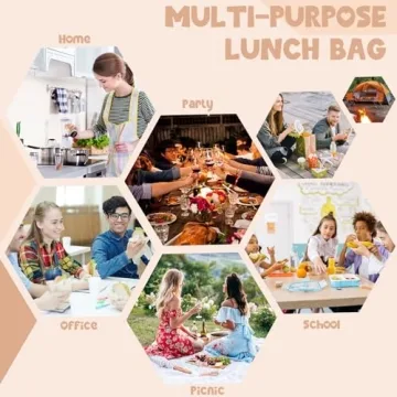 Bluboon Insulated Corduroy Lunch Bag for Everyone