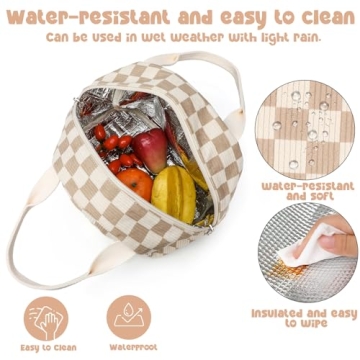 Bluboon Insulated Corduroy Lunch Bag for Everyone