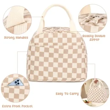Bluboon Insulated Corduroy Lunch Bag for Everyone