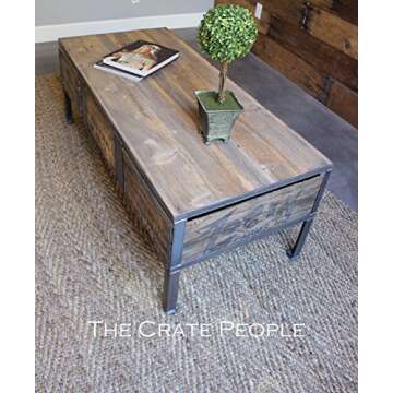 3 Zoria Crate Coffee Table with metal dividers