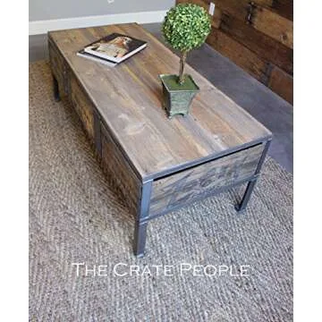 3 Zoria Crate Coffee Table with metal dividers