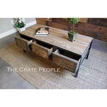 3 Zoria Crate Coffee Table with metal dividers