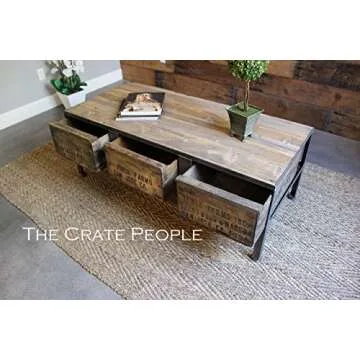 3 Zoria Crate Coffee Table with metal dividers
