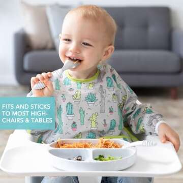 Bumkins Toddler Suction Plate for Self-Feeding Babies