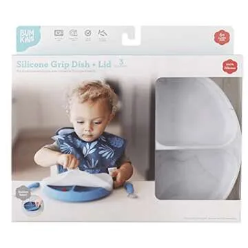 Bumkins Toddler Suction Plate for Self-Feeding Babies