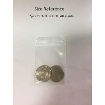 Cambiar 2''x 2'', (Pack of 500) Small Clear Poly Zipper Lock Bags 2 Mil Reclosable Zipper Storage Plastic Bag for Daily Vitamins, Pills