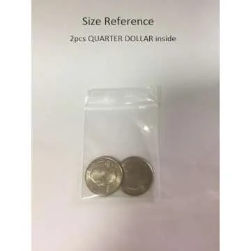 Cambiar 2''x 2'', (Pack of 500) Small Clear Poly Zipper Lock Bags 2 Mil Reclosable Zipper Storage Plastic Bag for Daily Vitamins, Pills