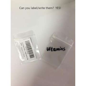 Cambiar 2''x 2'', (Pack of 500) Small Clear Poly Zipper Lock Bags 2 Mil Reclosable Zipper Storage Plastic Bag for Daily Vitamins, Pills